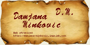 Damjana Minković vizit kartica